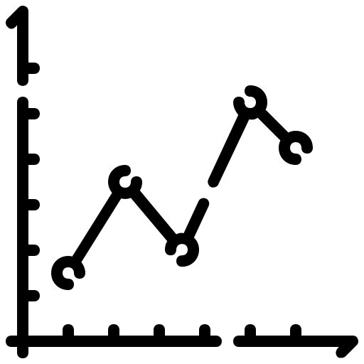 Analytics graph icon representing system modeling and performance data.